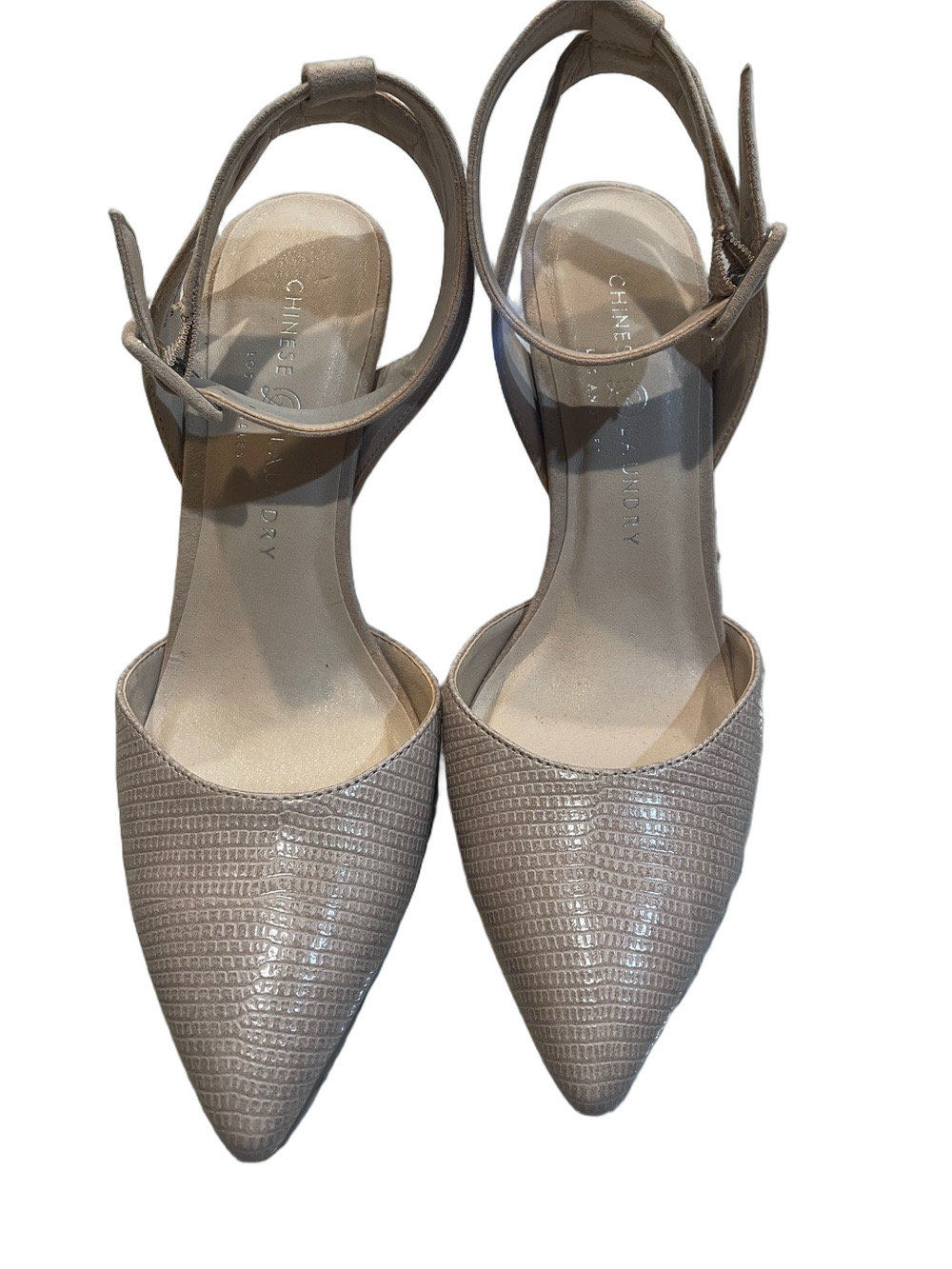 Chinese Laundry Nude Pointed Ankle-Strap Pumps